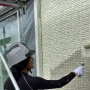 外壁中塗り作業
